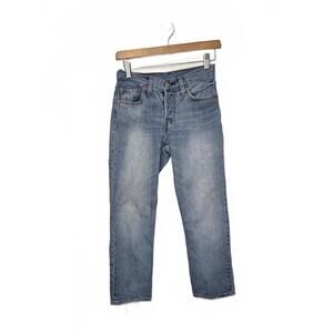 Levi's 501 Original Fit Womens Midrise Straight Leg Button Fly Light Wash 24